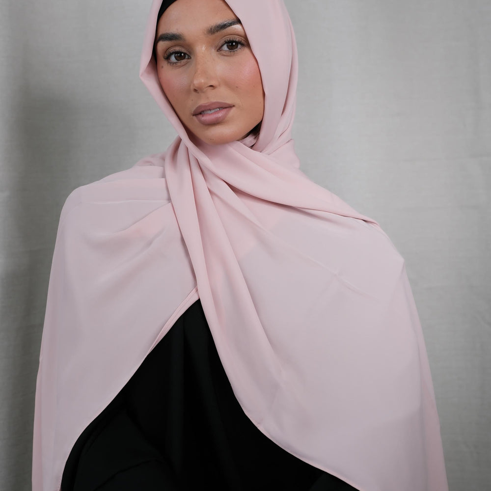 Pink Chiffon Silk Hijab