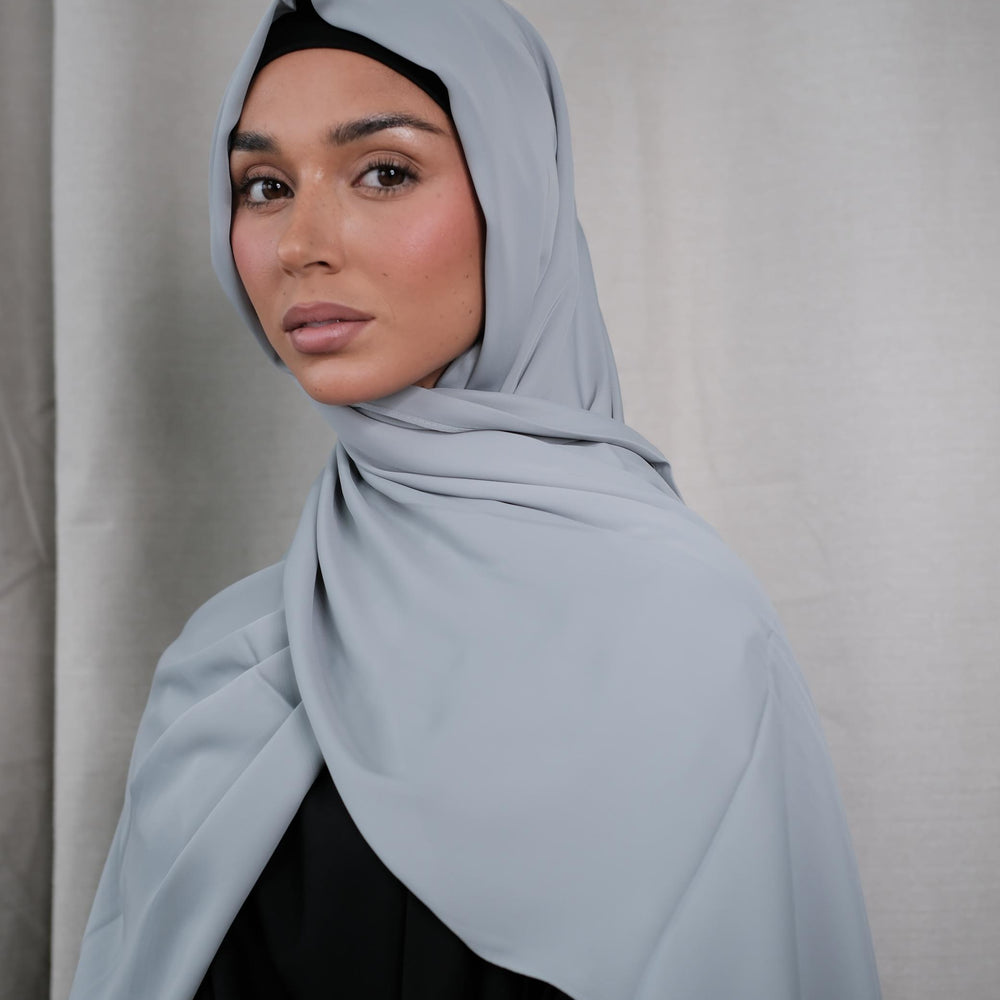 Sky Blue Chiffon Silk Hijab