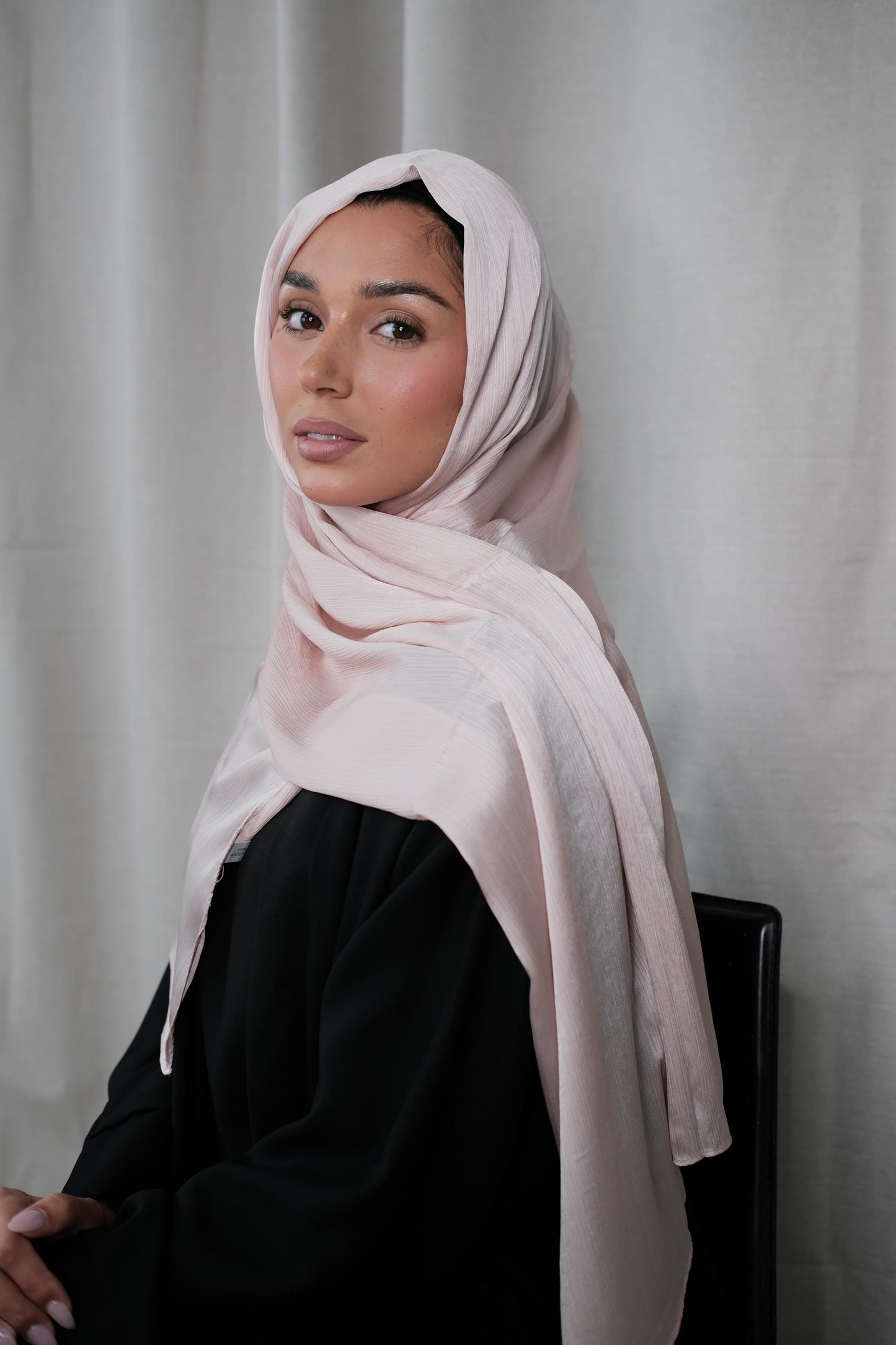 Light Pink Crinkle Silk Hijab