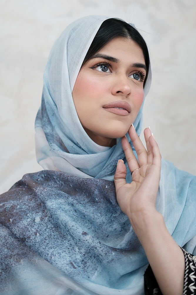 Watercolour Aqua Printed Hijab