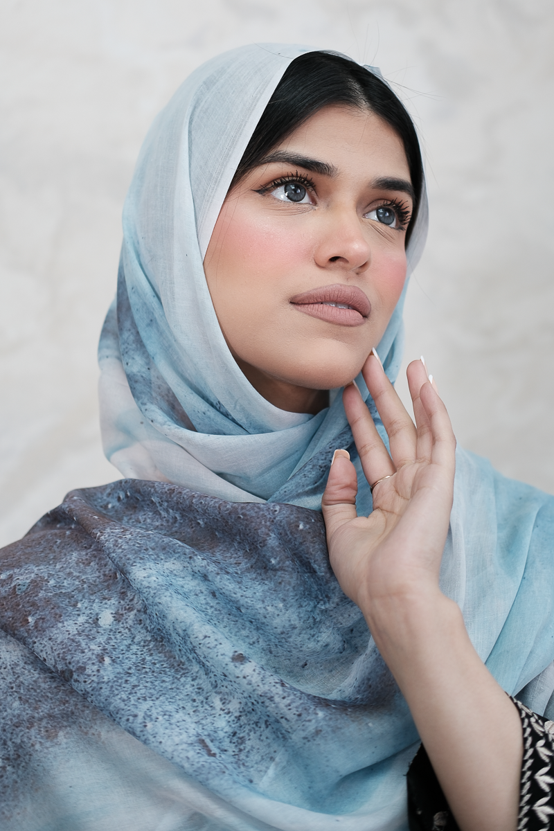 Watercolour Aqua Printed Hijab
