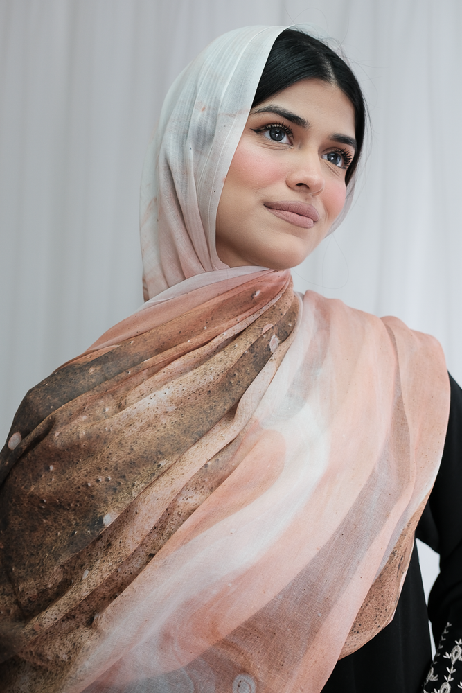 Watercolour Terracotta Printed Hijab