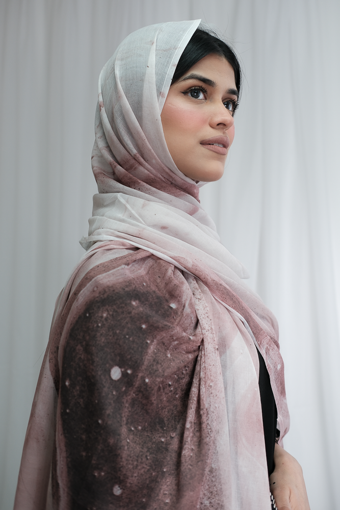 Watercolour Pink Printed Hijab