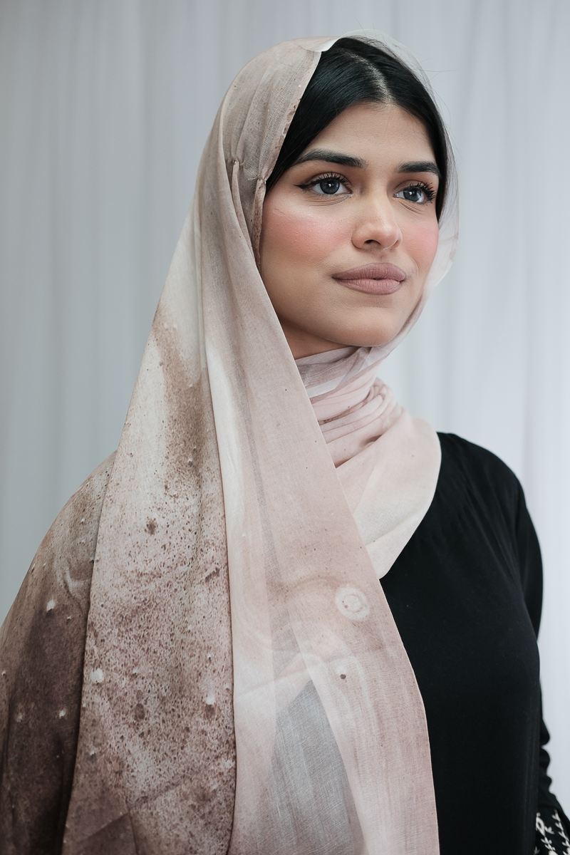 Watercolour Beige Printed Hijab