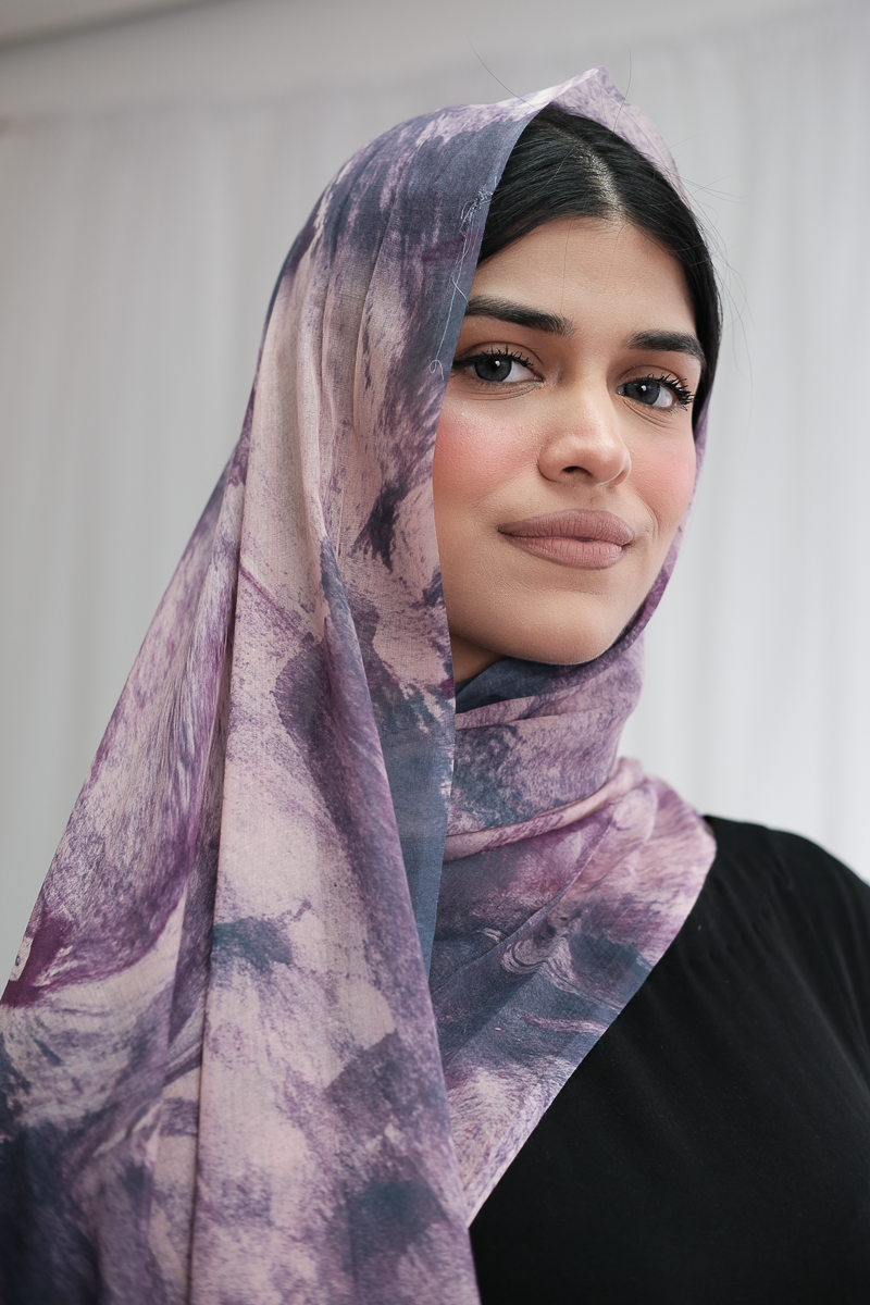 Marble Violet Printed Hijab