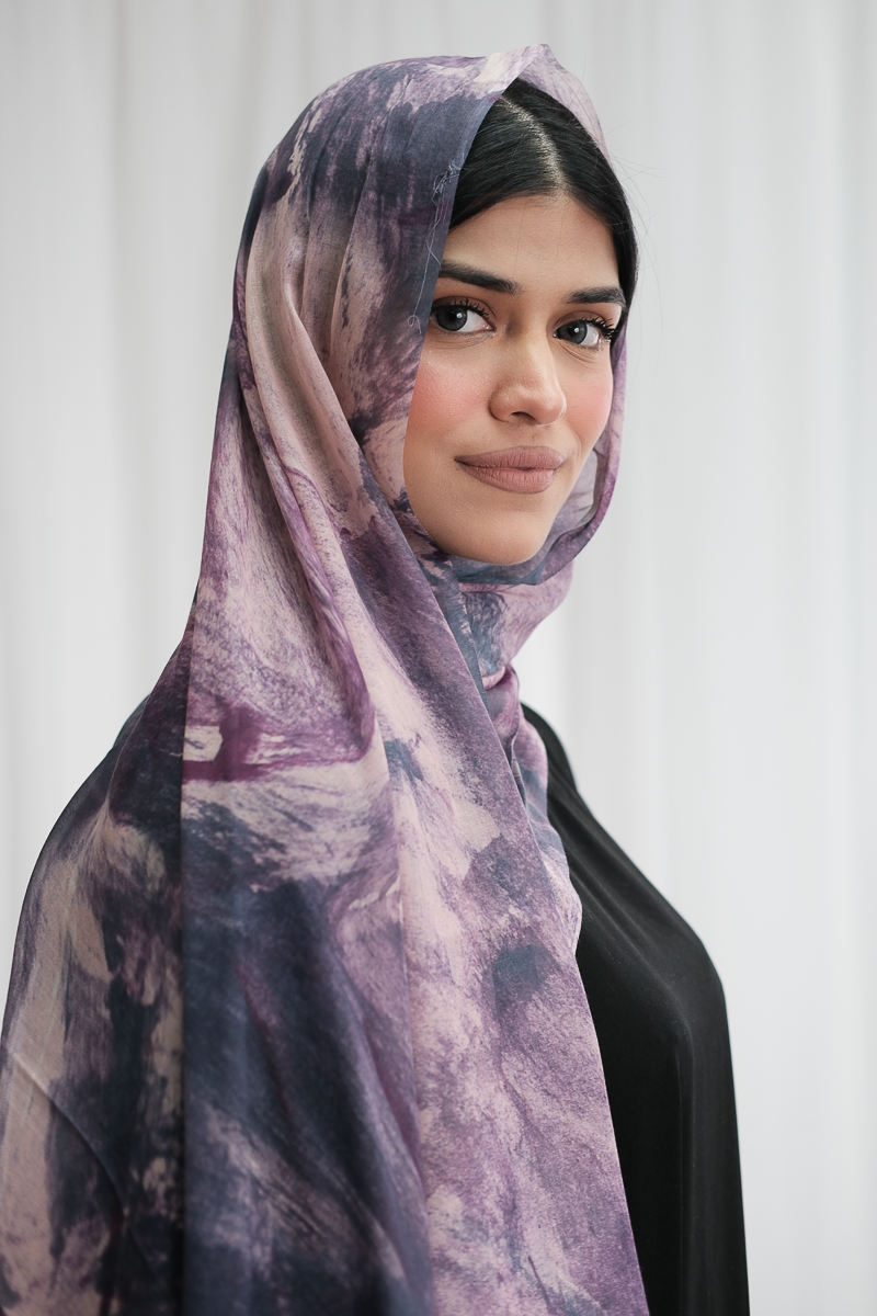 Marble Violet Printed Hijab