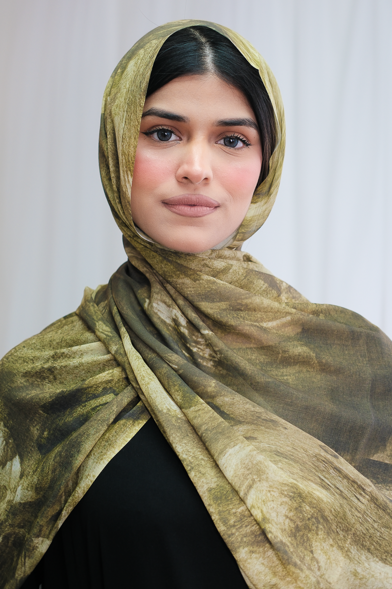 Marble Green Printed Hijab