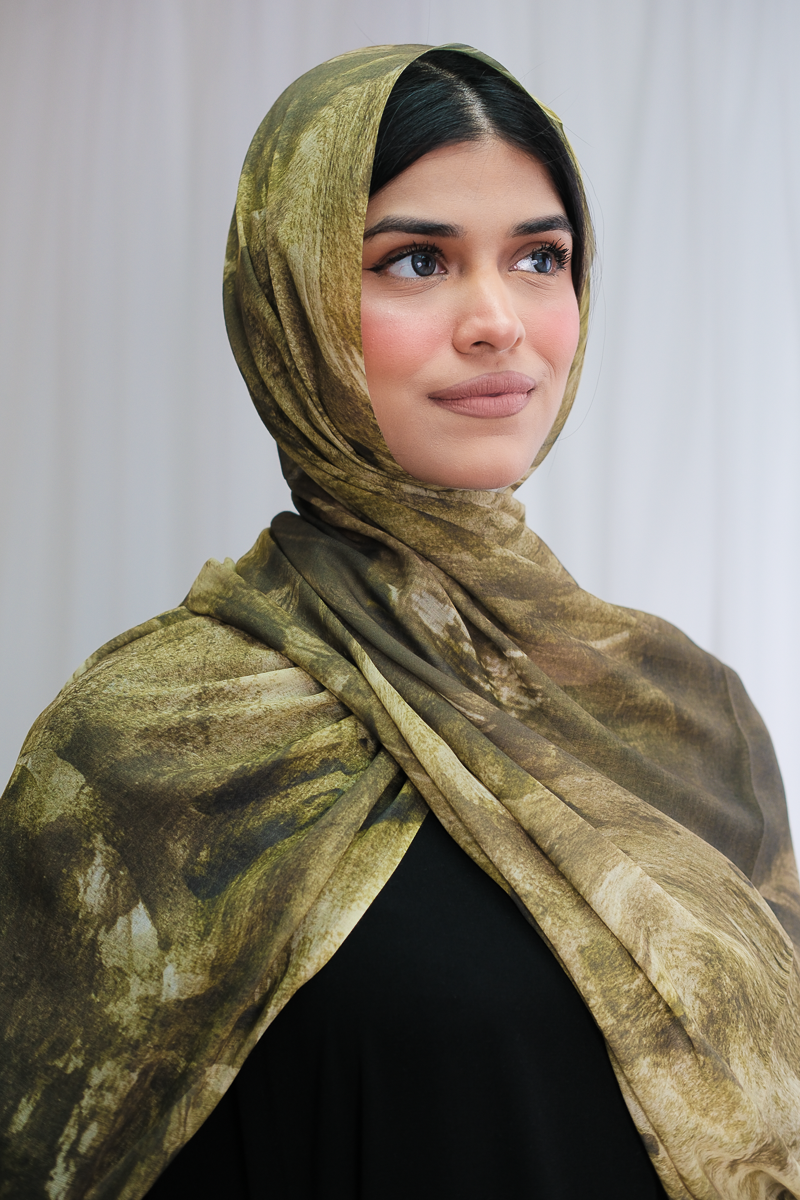 Marble Green Printed Hijab