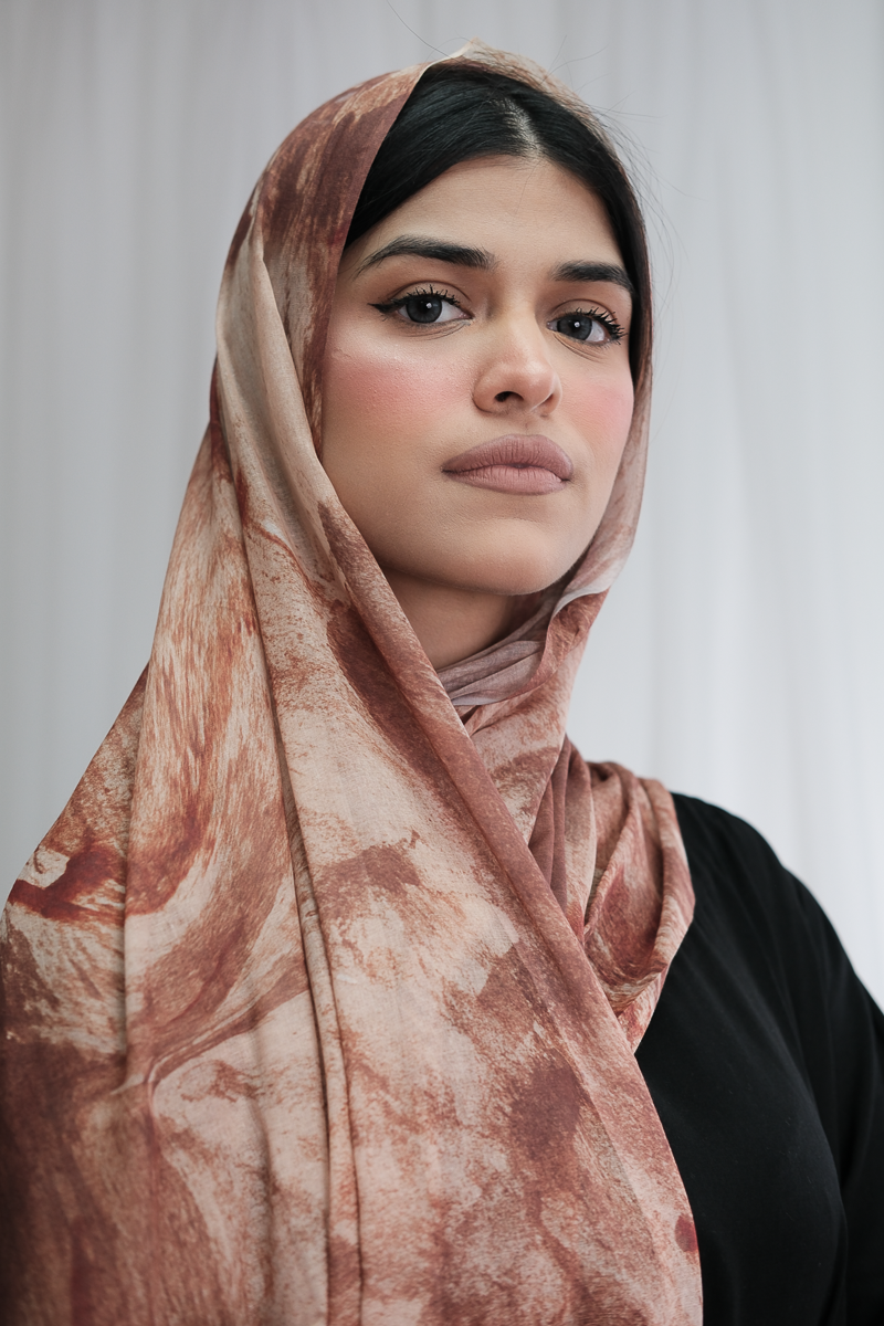 Marble Brown Printed Hijab