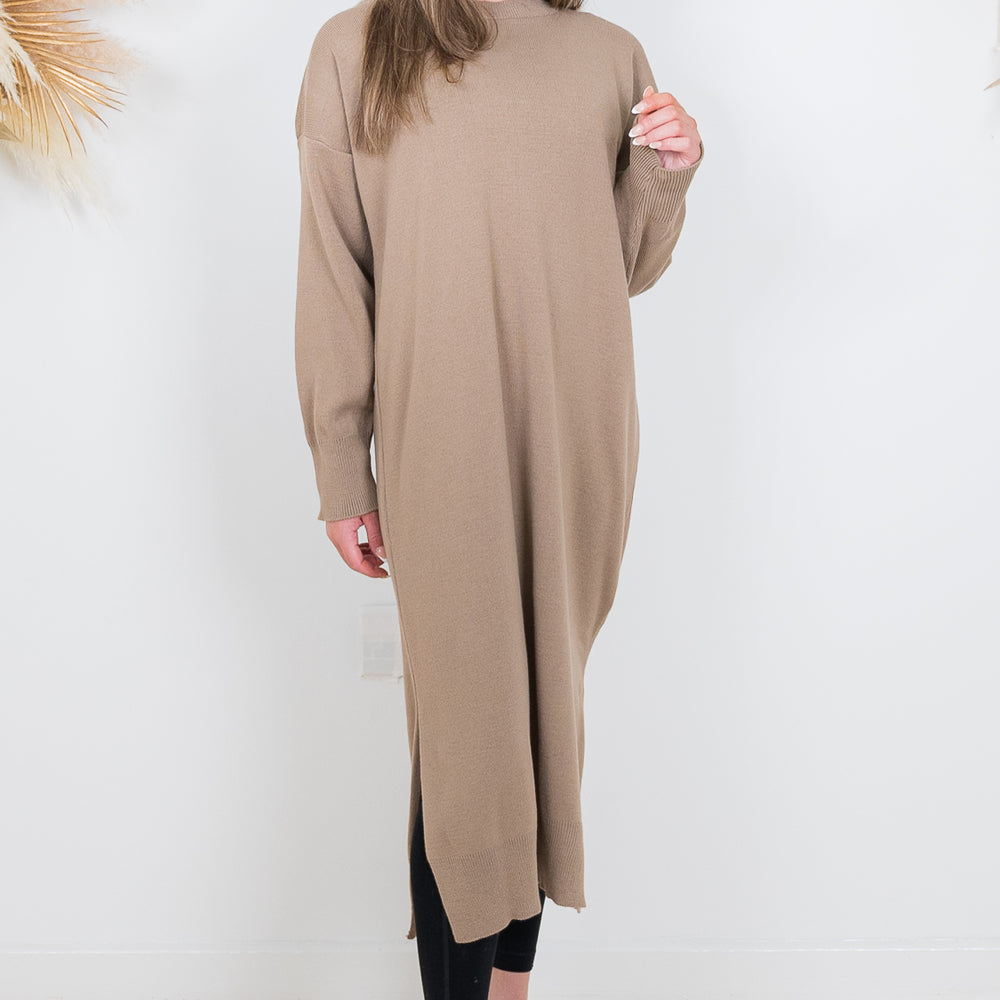 
                      
                        Leela Beige Knit Dress
                      
                    