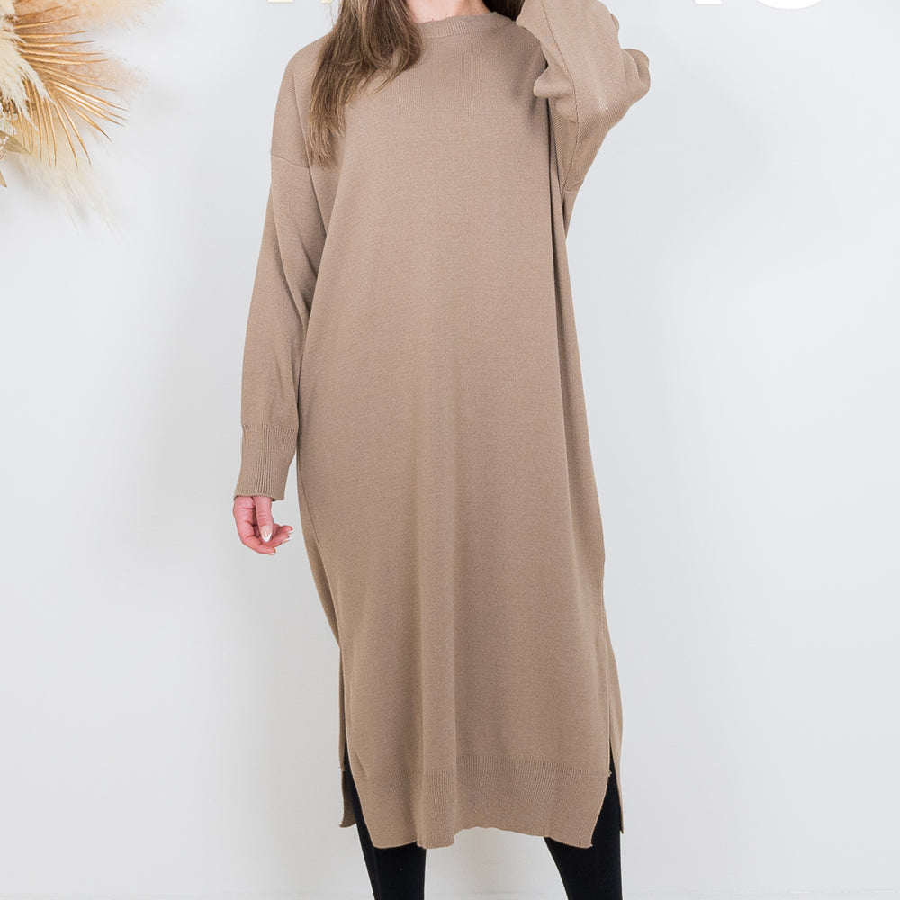 Leela Beige Knit Dress