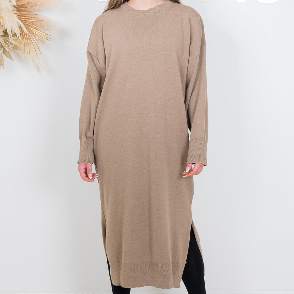 Leela Beige Knit Dress