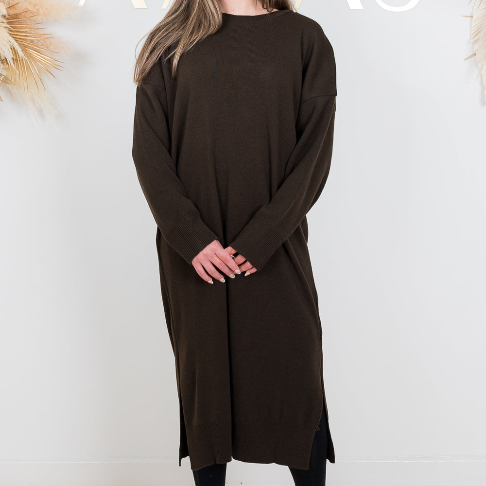 
                      
                        Leela Walnut Knit Dress
                      
                    