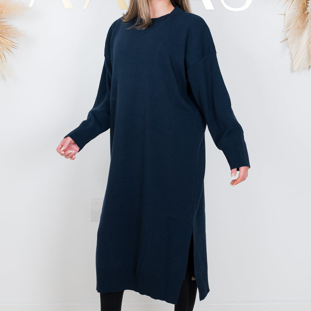 Leela Navy Knit Dress