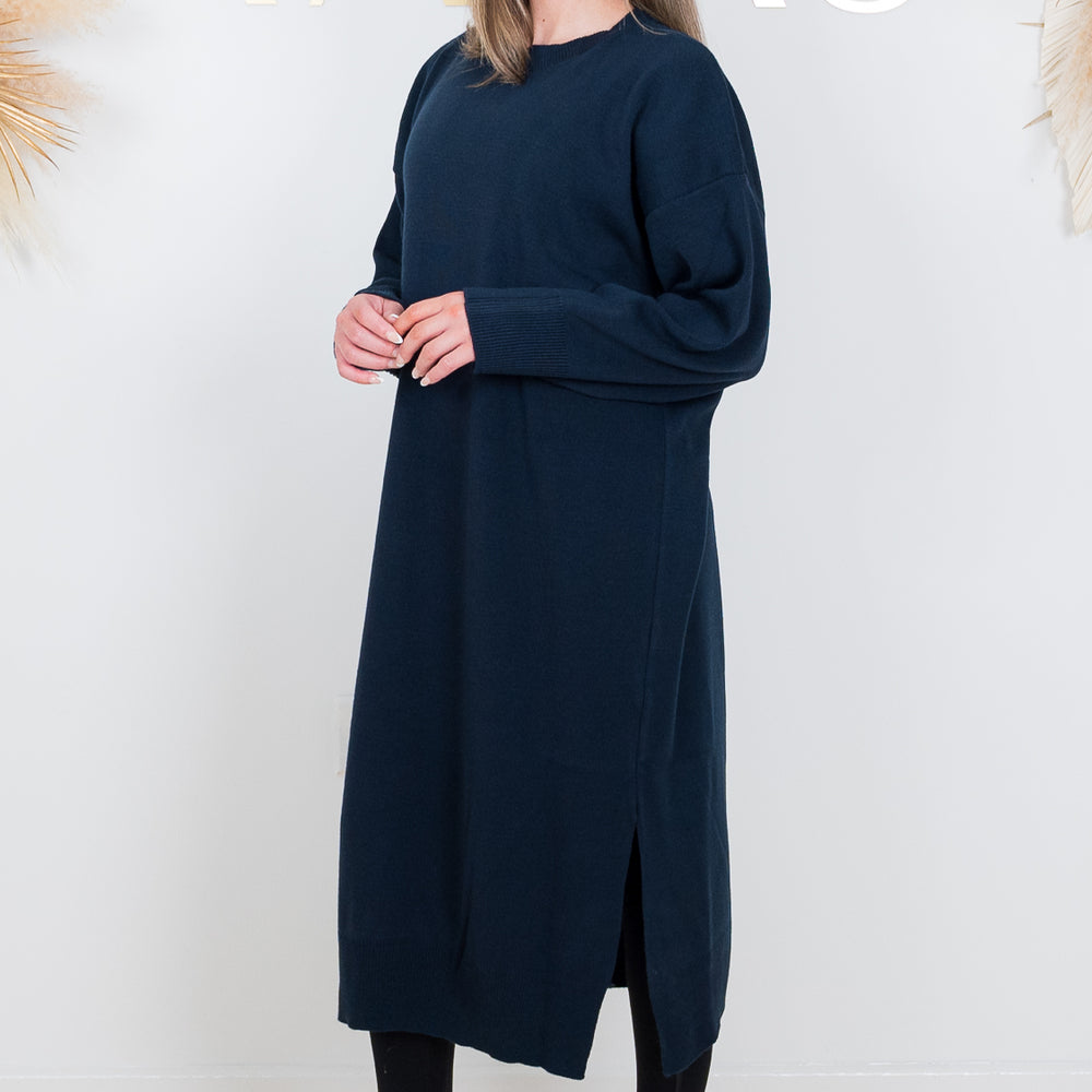 
                      
                        Leela Navy Knit Dress
                      
                    