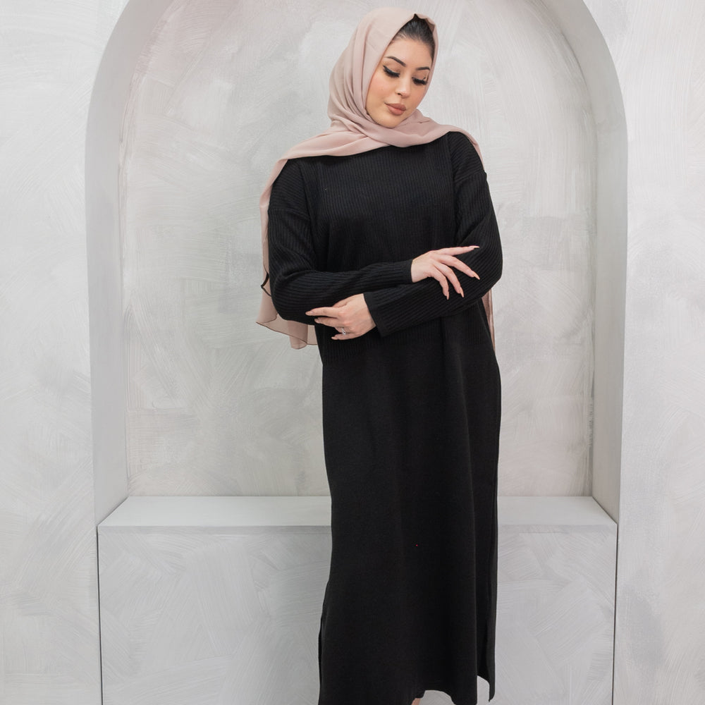 
                      
                        Ava Black Knit Dress
                      
                    