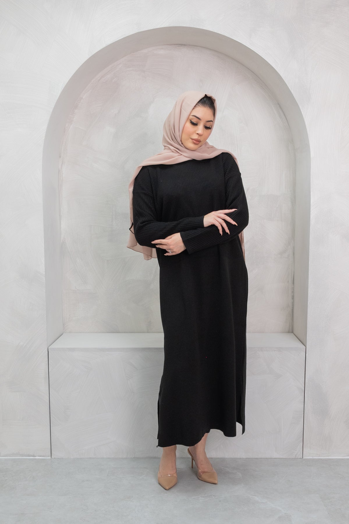 Ava Black Knit Dress