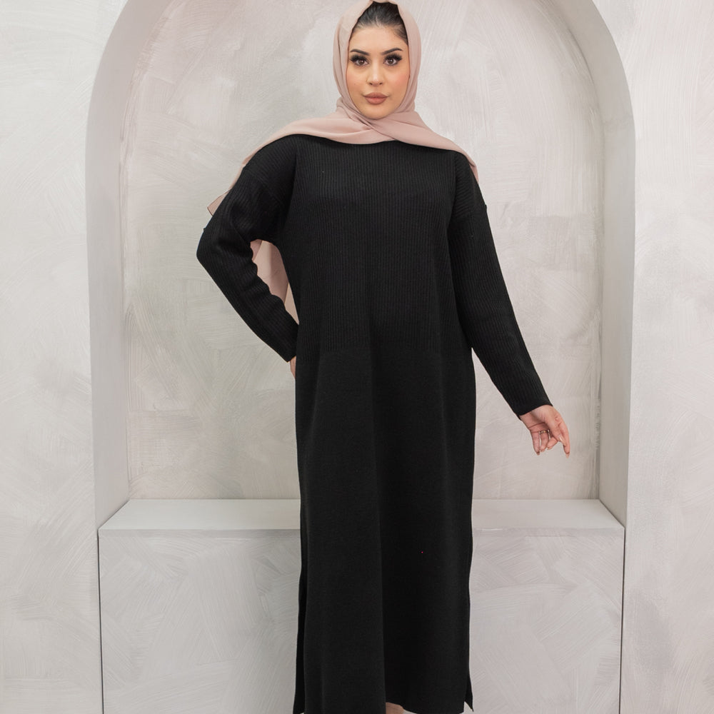 
                      
                        Ava Black Knit Dress
                      
                    