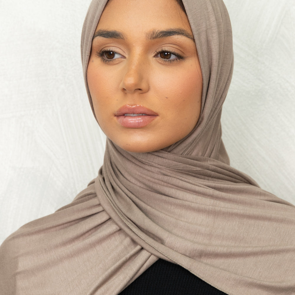 Taupe Premium Jersey Hijab