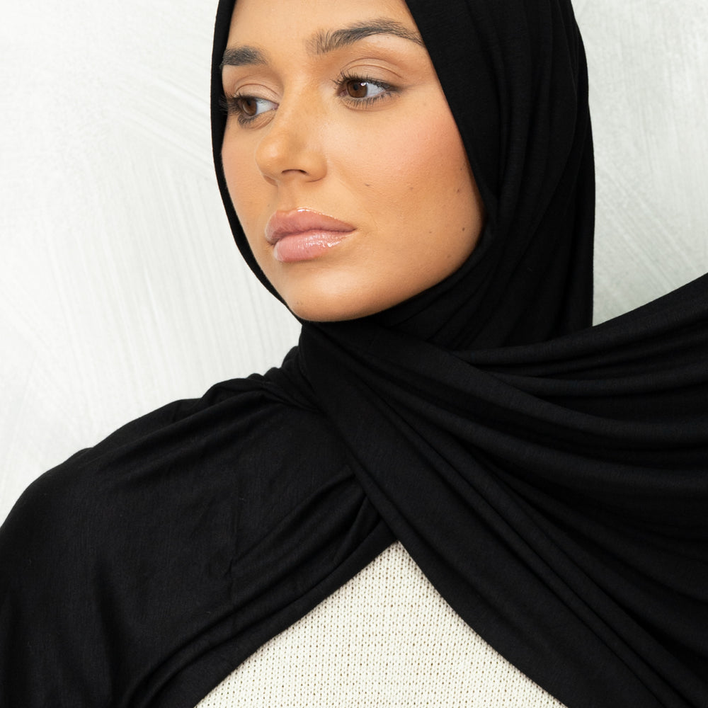 Black Premium Jersey Hijab