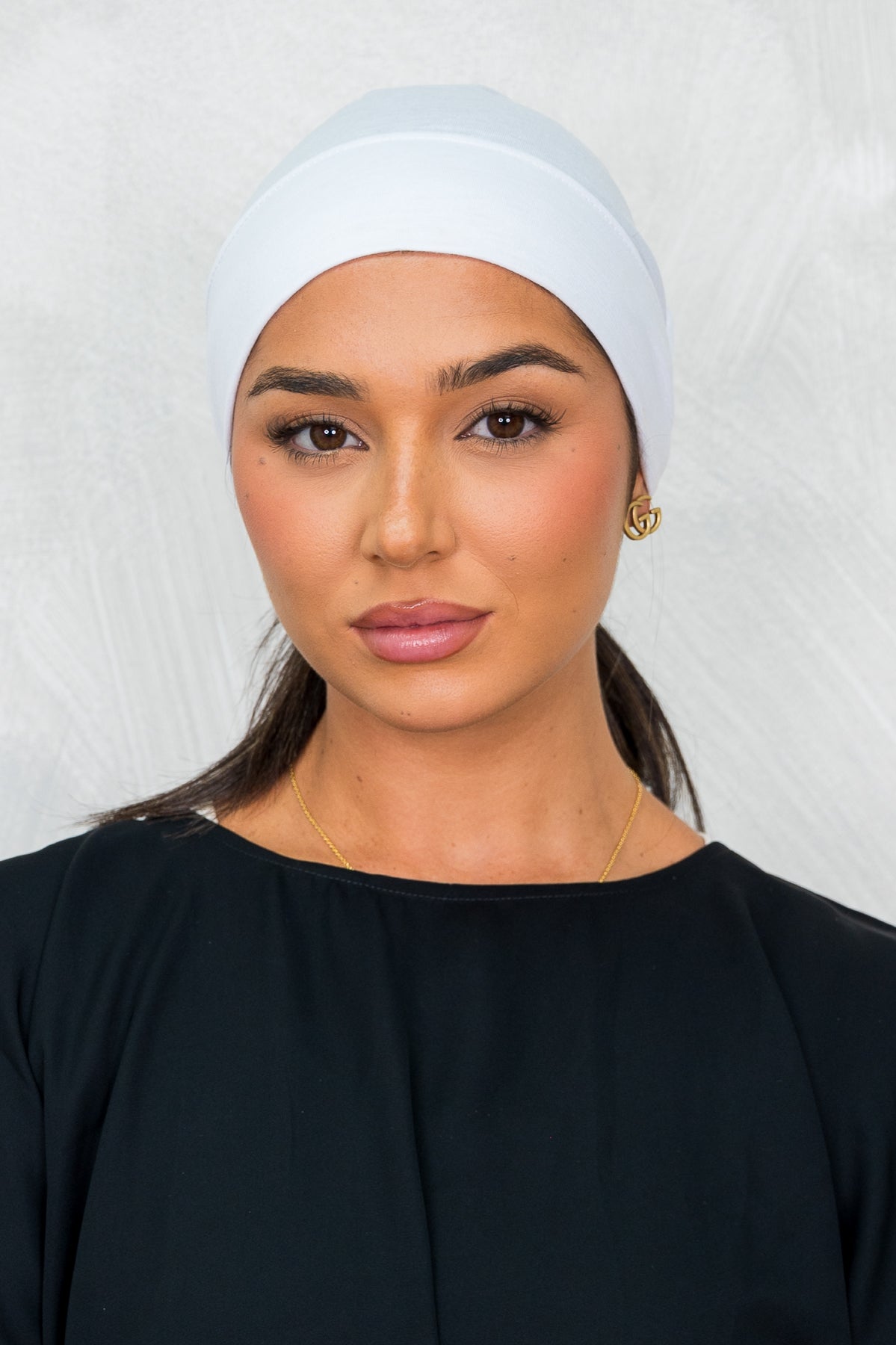 White Tube Bonnet Cap