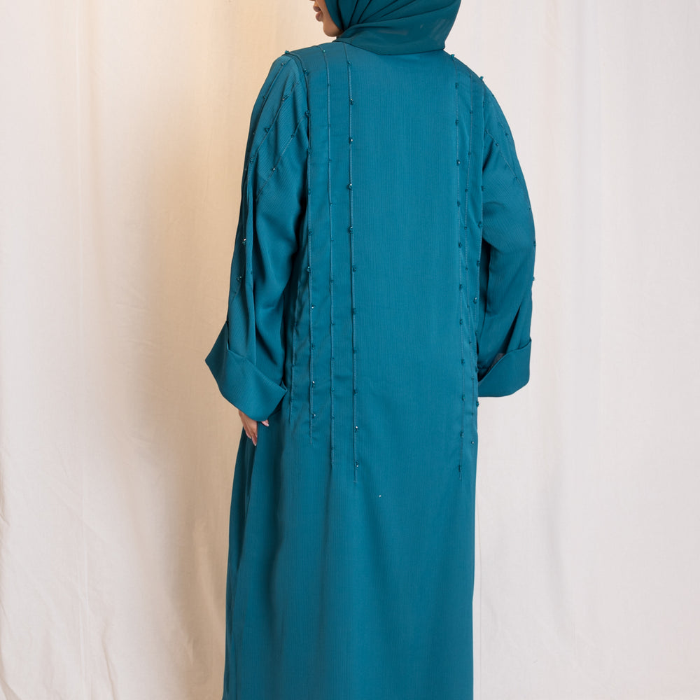 
                      
                        Jewel Blue Embellished Open Abaya
                      
                    