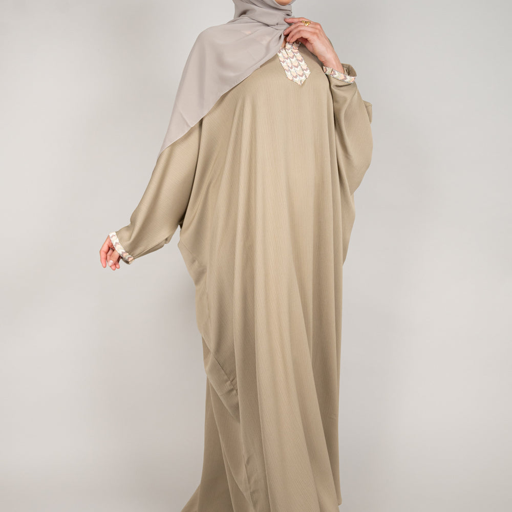 
                      
                        Sand Batwing Sleeve Abaya
                      
                    