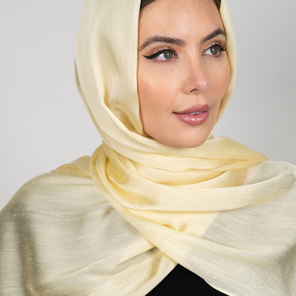 Cream Viscose Silk Hijab