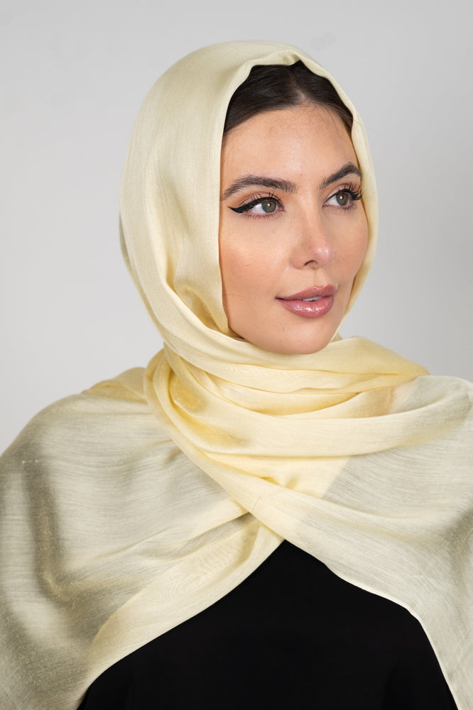 Cream Viscose Silk Hijab