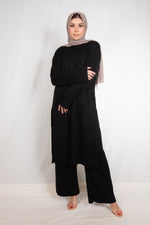 Black Longline Rib Co-Ord