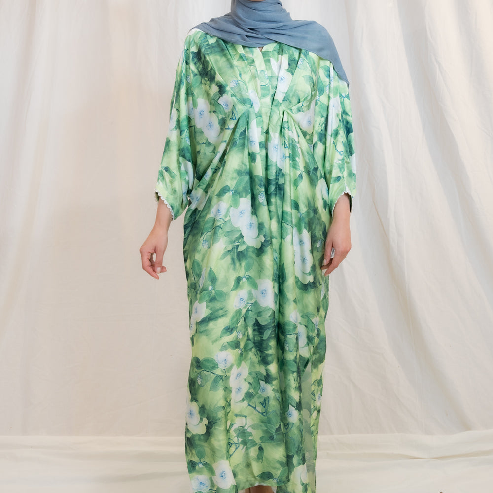 Green Floral Kaftan