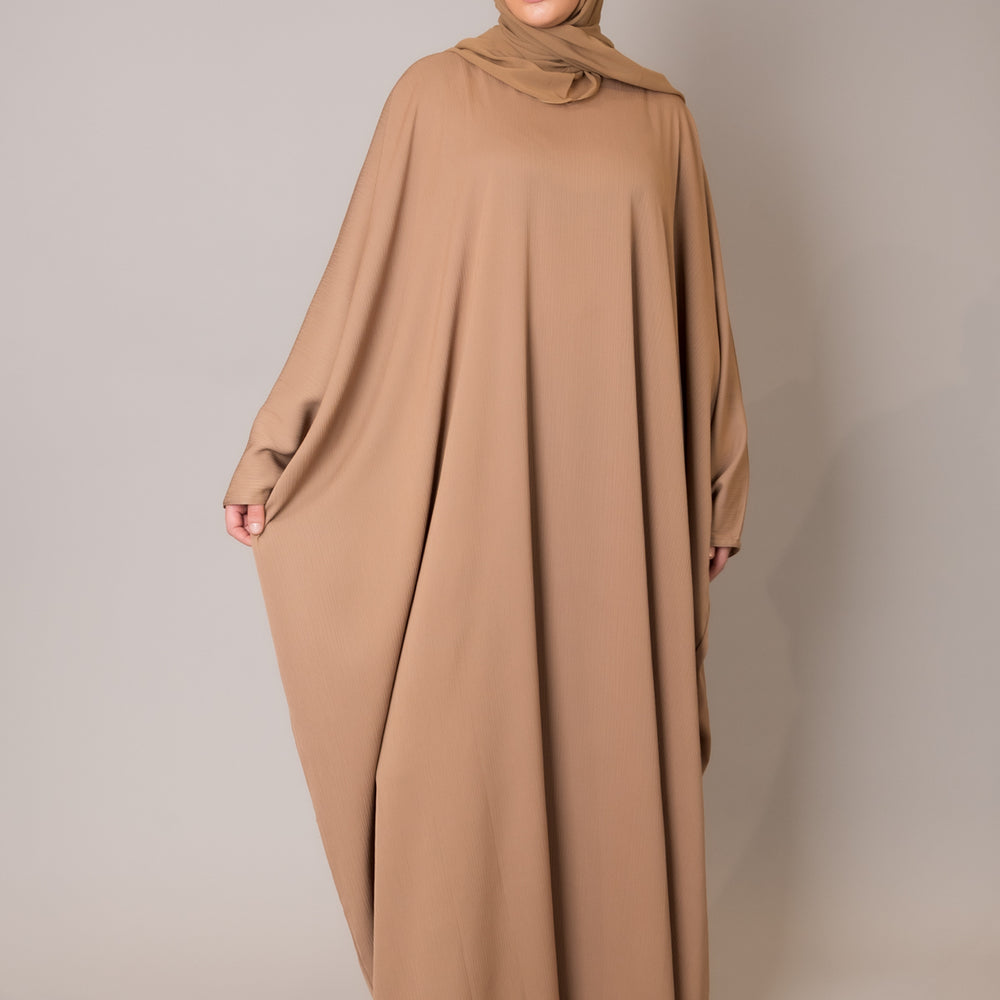 Camel Batwing Sleeve Abaya