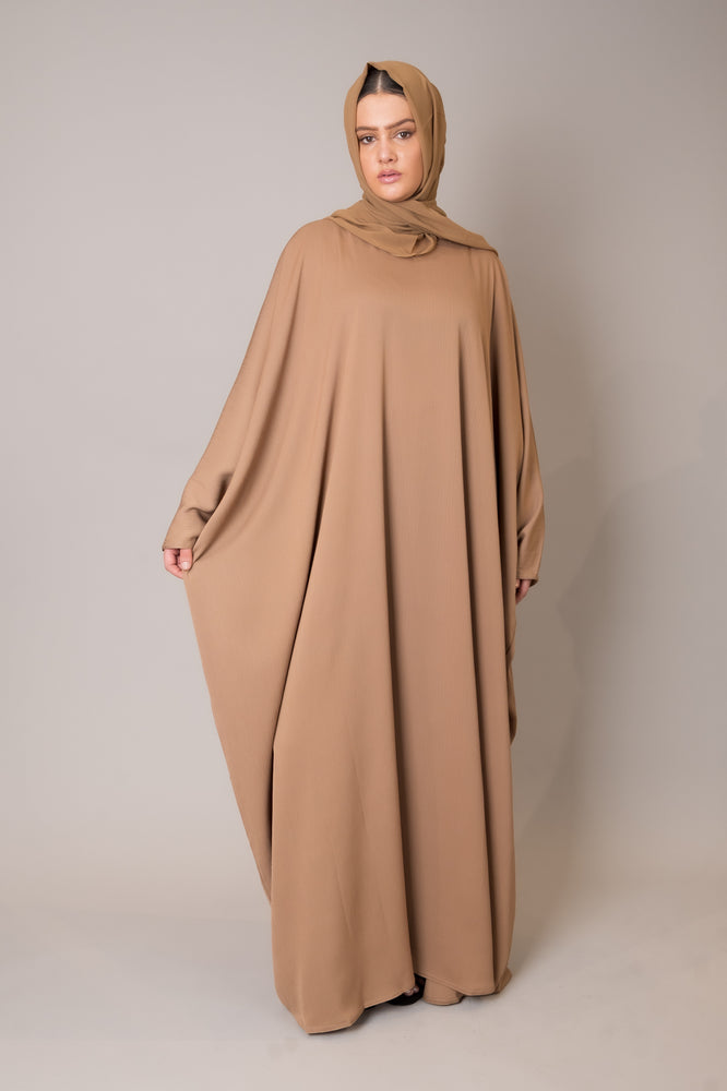 Camel Batwing Sleeve Abaya