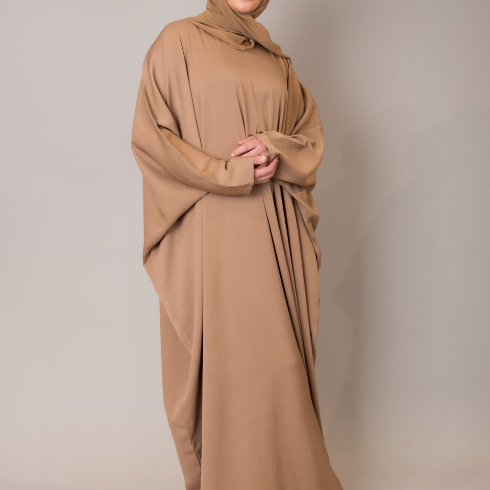 Camel Batwing Sleeve Abaya