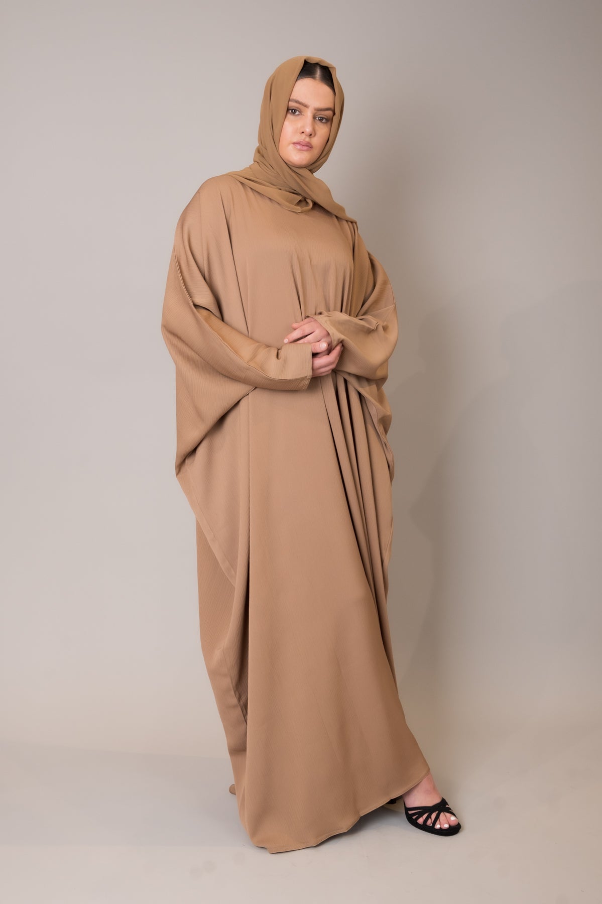 Camel Batwing Sleeve Abaya