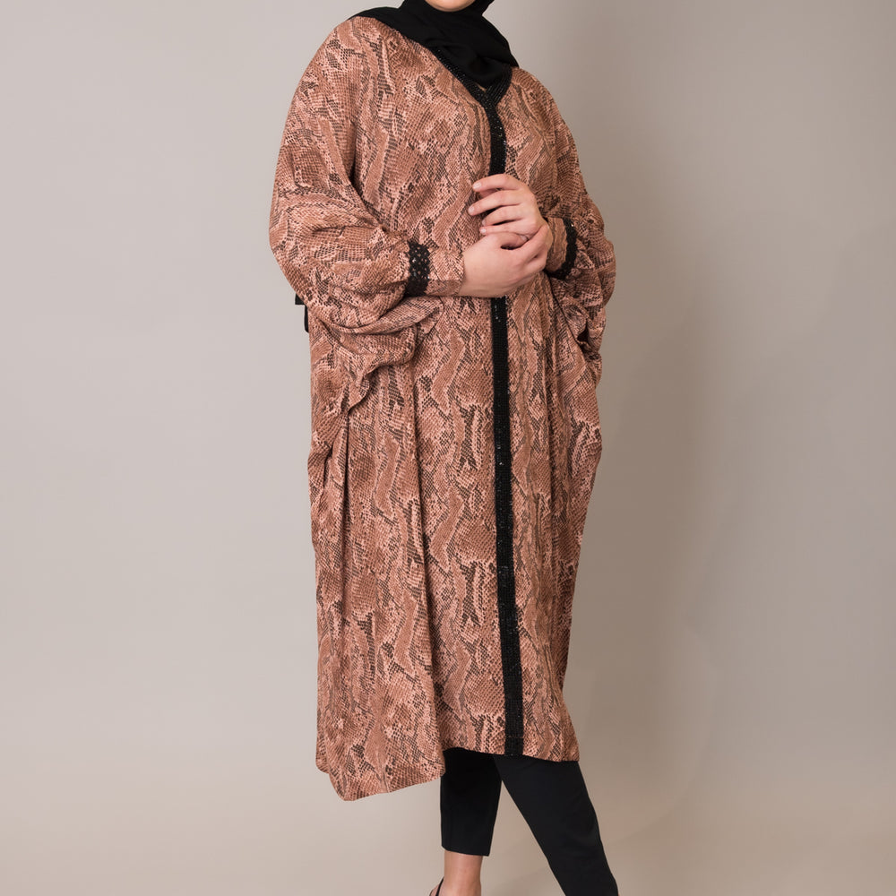 Snake Print Embellished Kaftan