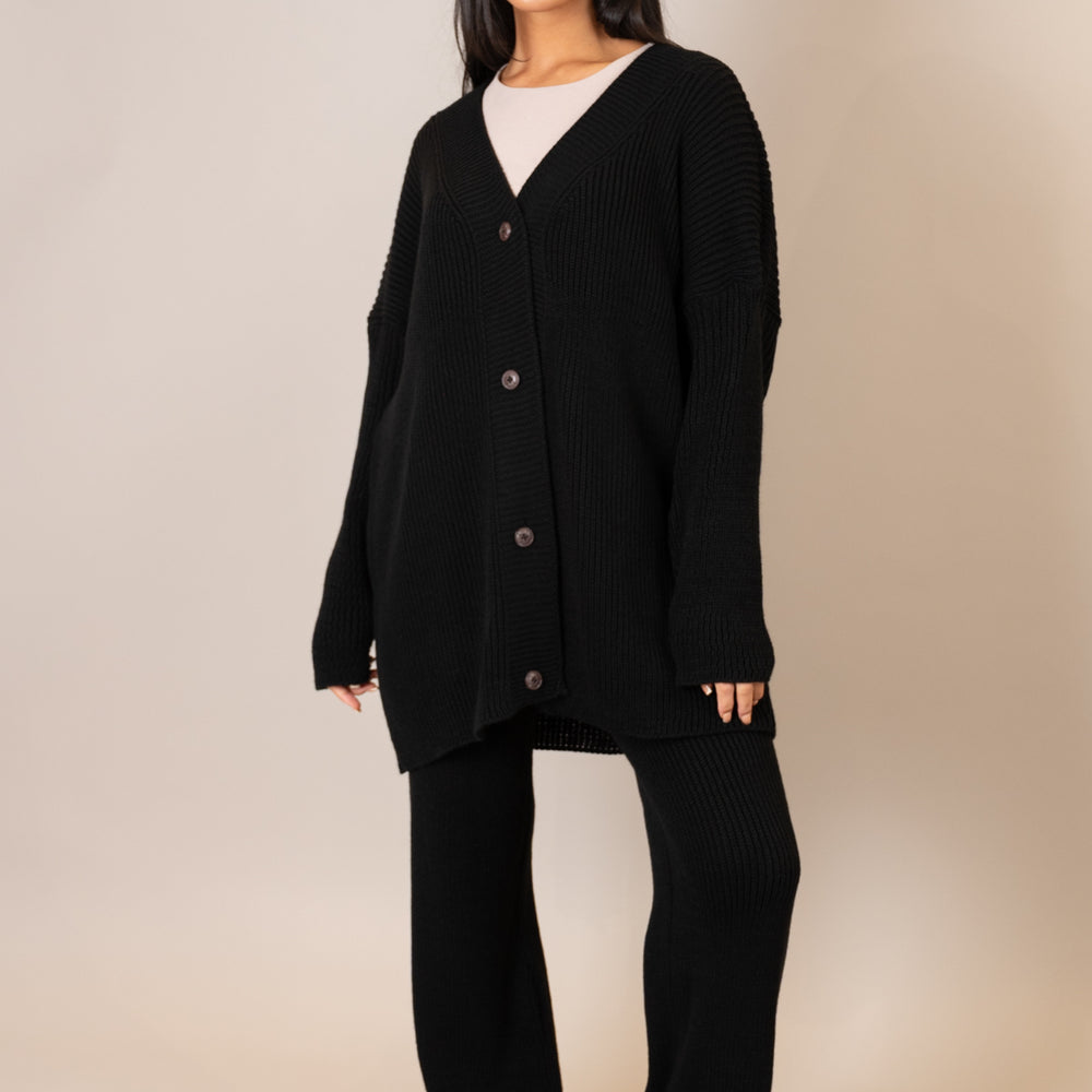 
                      
                        Black Fisherman Cardigan Co-Ord
                      
                    