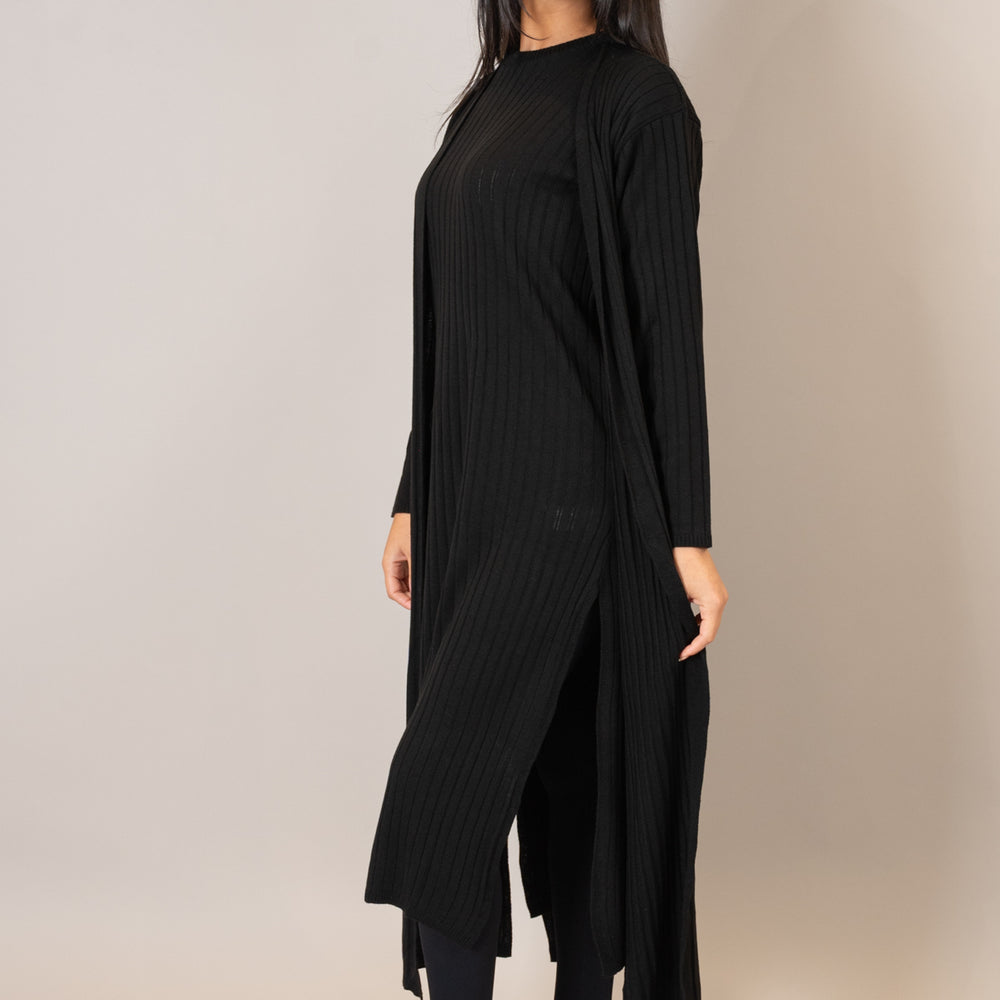 
                      
                        Black Ribbed Knit Cardigan Co-Ord
                      
                    