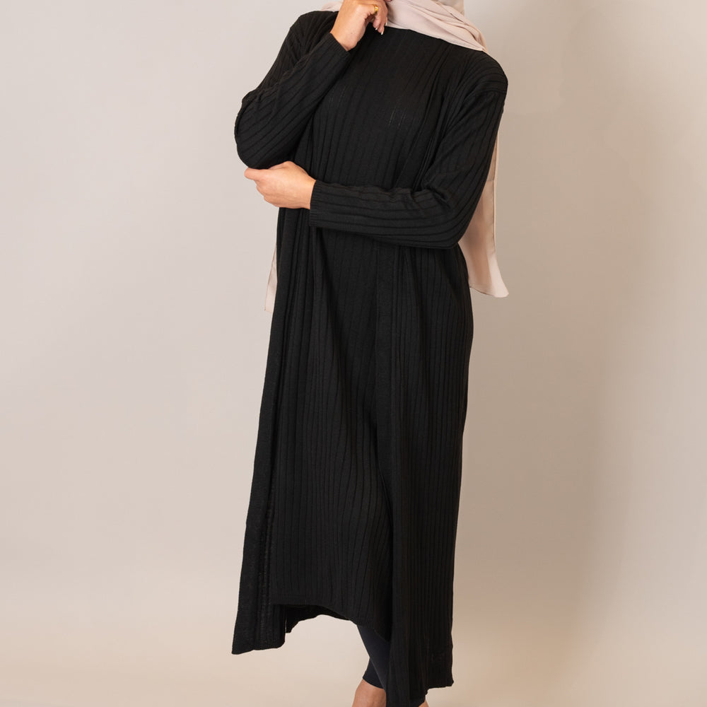 
                      
                        Black Ribbed Knit Cardigan Co-Ord
                      
                    