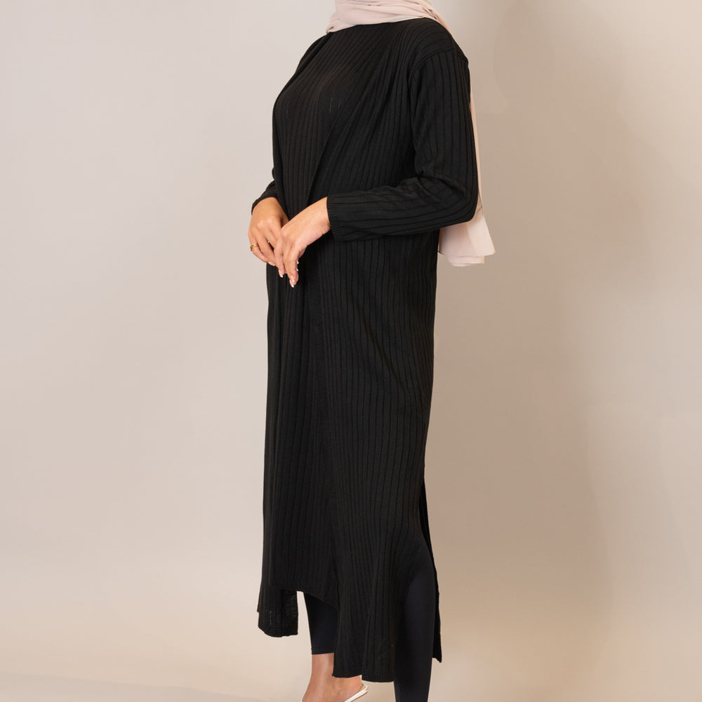 
                      
                        Black Ribbed Knit Cardigan Co-Ord
                      
                    