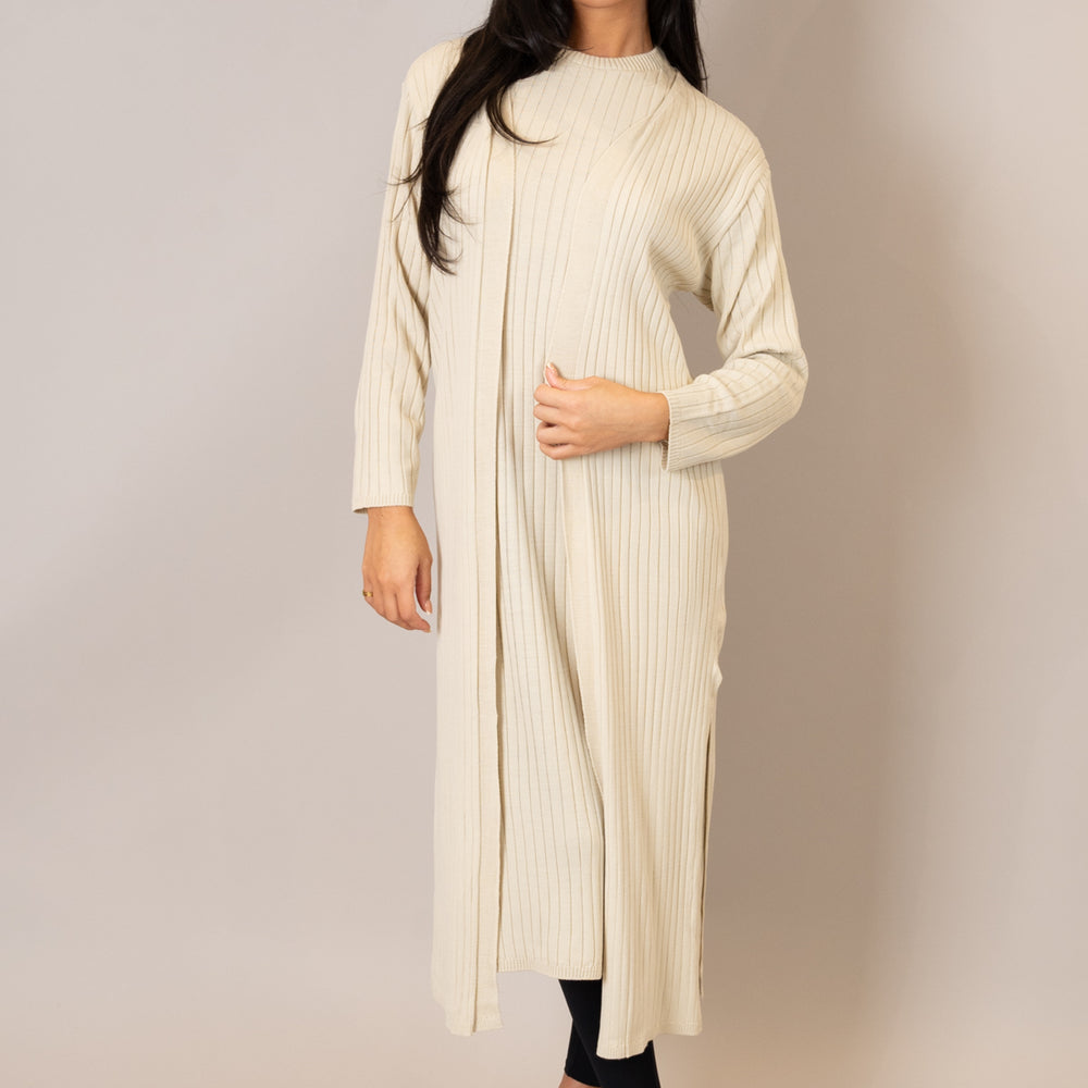 
                      
                        Stone Ribbed Knit Cardigan Co-Ord
                      
                    