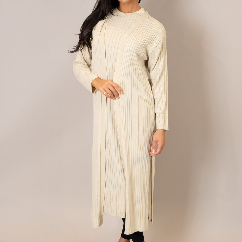 
                      
                        Stone Ribbed Knit Cardigan Co-Ord
                      
                    