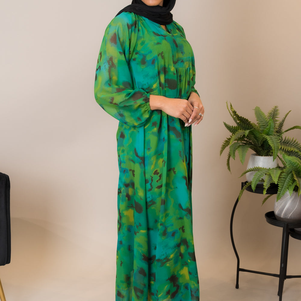 Abstract Print Georgette Maxi