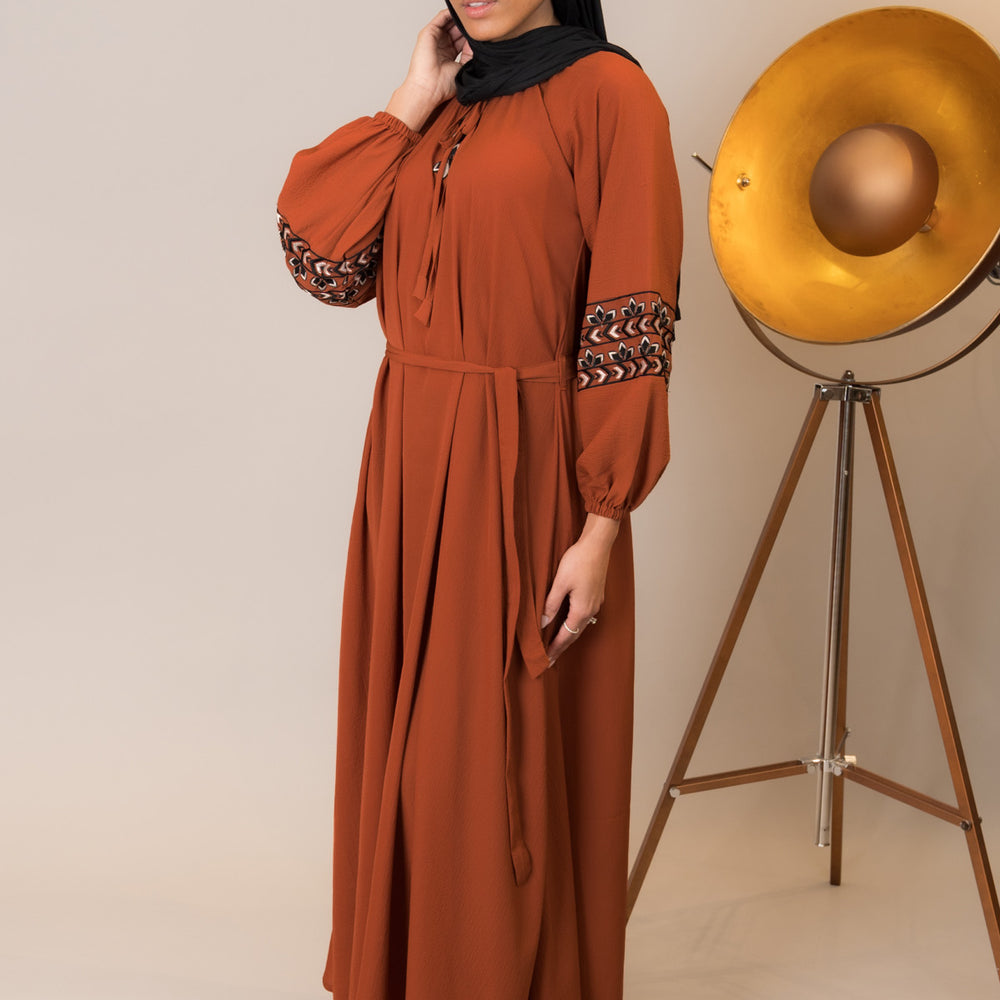 
                      
                        Rust Embroidered Maxi Dress
                      
                    