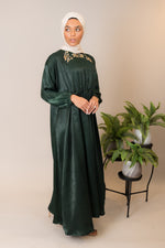 Bottle Green Embroidered Dress