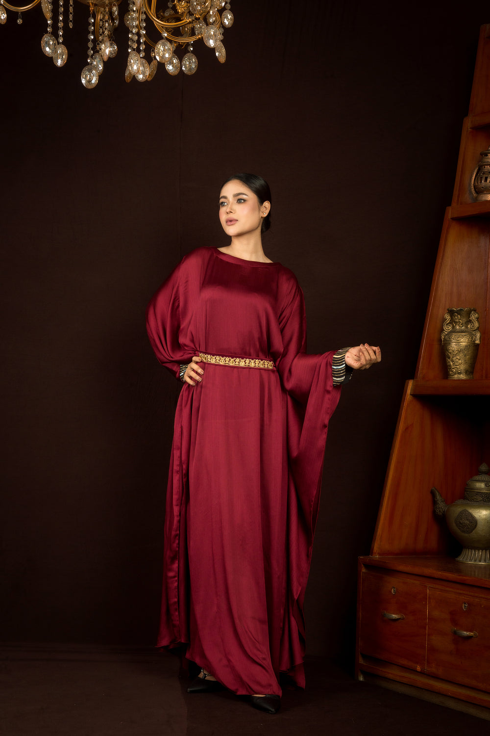 Maroon Aura Kaftan