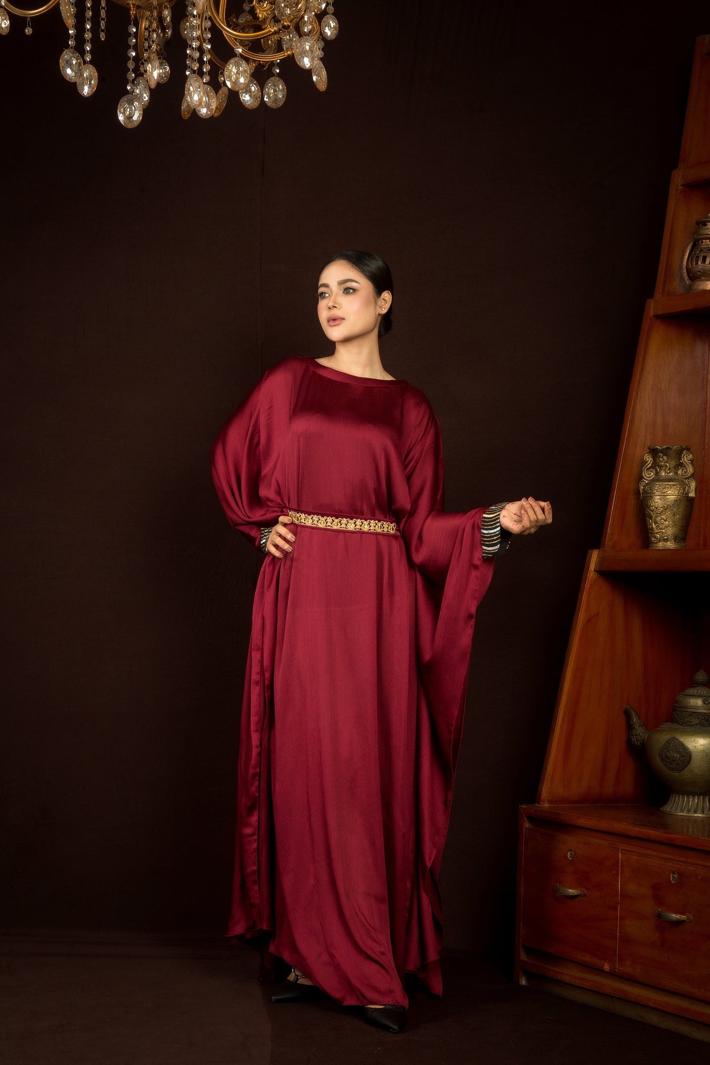 Maroon Aura Kaftan