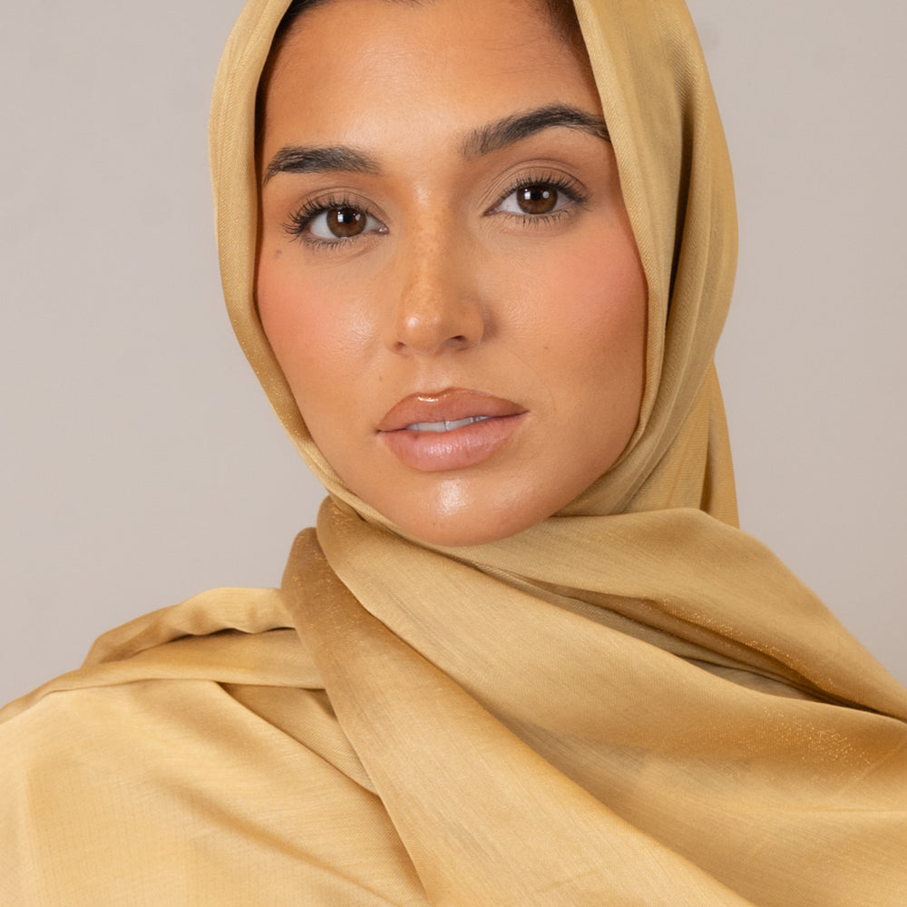 Golden Viscose Silk Hijab