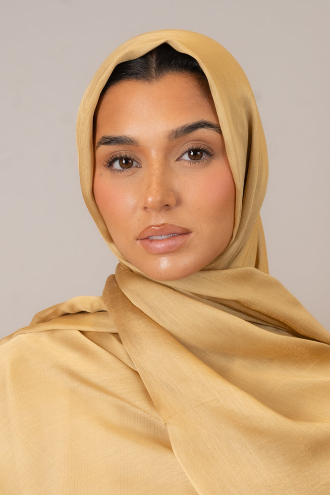 Golden Viscose Silk Hijab