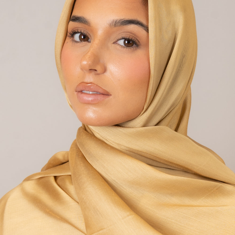 Golden Viscose Silk Hijab